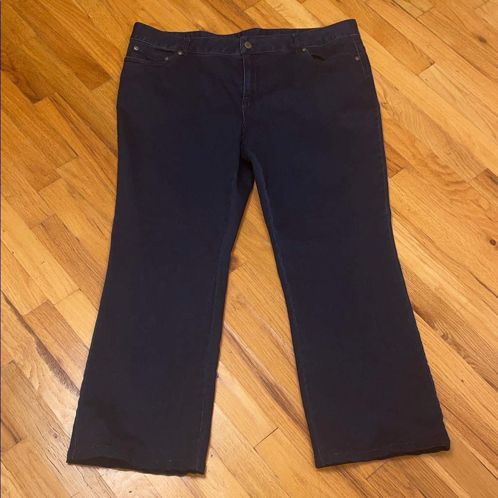 Women With Control Jeans. Size 20W Petite. Dark Stretch Denim. EUC